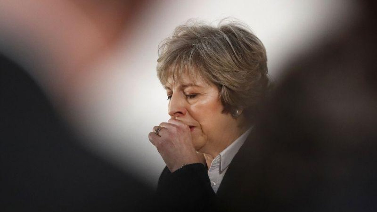 Theresa May durante su conferencia en Lancaster House.-KIRSTY WIGGLESWORTH / AFP / AFP