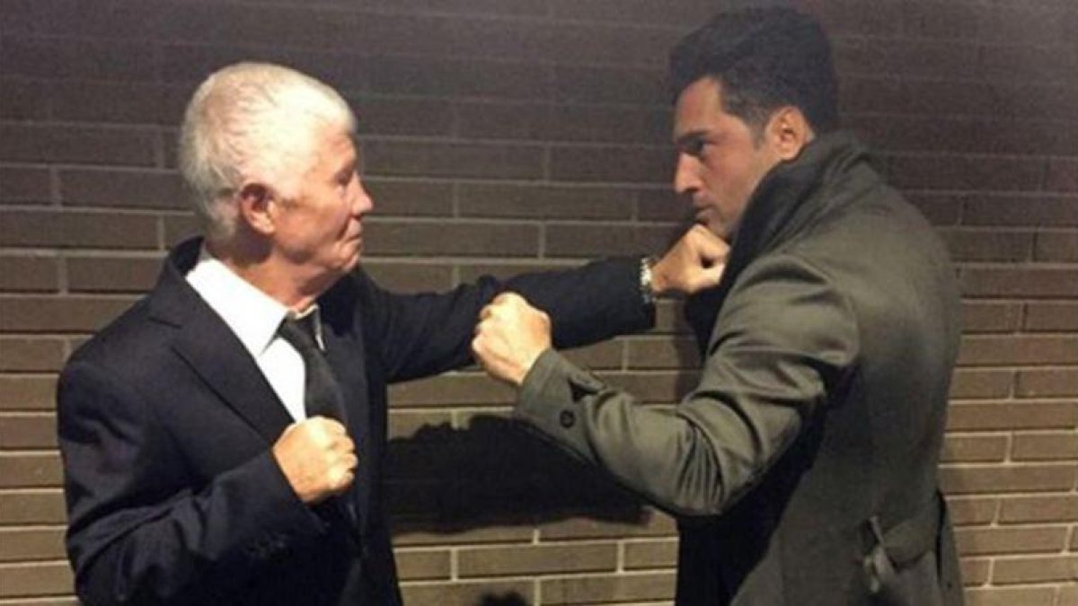 David Bustamante 'lucha' en el ring contra el padre de David Bisbal.-INSTAGRAM