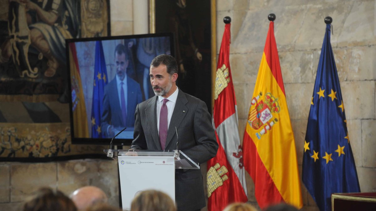 Intervención de SM Felipe VI Antolín en la entrega del premio Reino de España a la Trayectoria Empresarial a José Antolín. © EL CORREO DE BURGOS