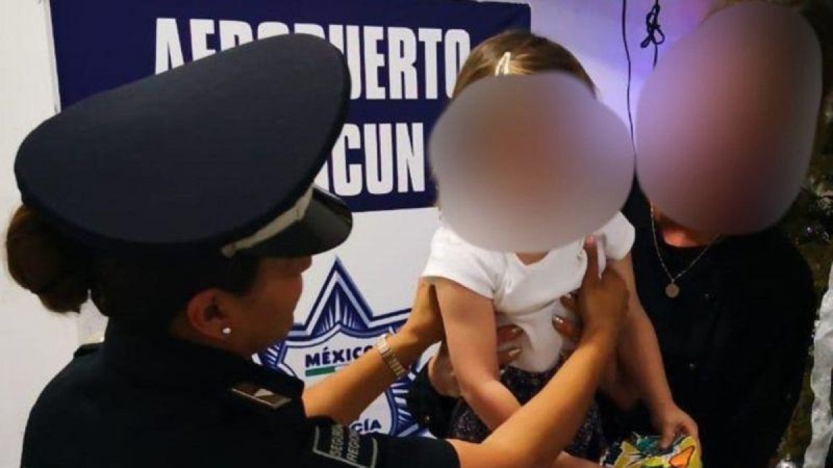 La menor de 2 años y tres meses, fue secuestrada en el balneario de Tulum.-POLICÍA FEDERAL