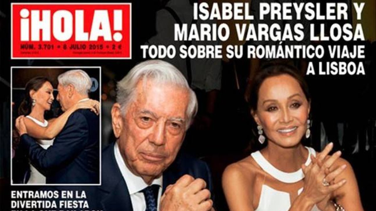 Isabel Preysler y Mario Vargas Llosa protagonizan la portada de '¡Hola!' por cuarta semana consecutiva.-