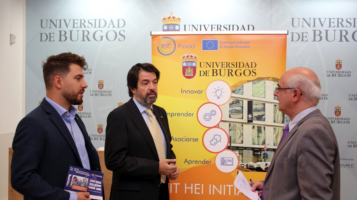 Yeray Pescador, Fernando Rivas y Gonzalo Salazar durante la presentación de 'UBU Talento Emprendedor'