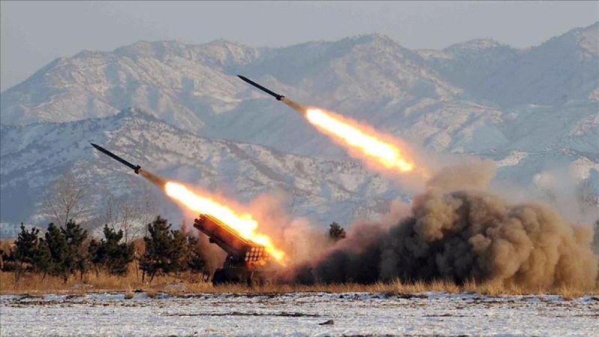 Prueba de lanzamiento de misiles en Corea del Norte.-AFP