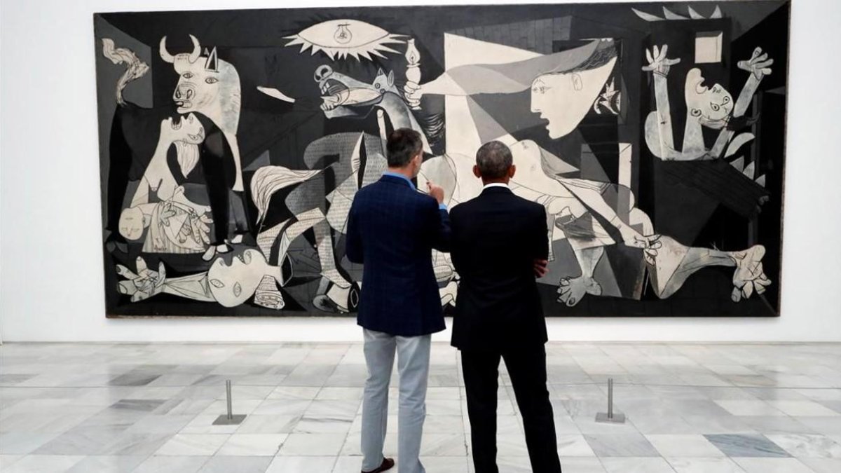Obama y Felipe VI contemplan el Guernika-FRANCISCO GOMEZ SPANISH ROYAL