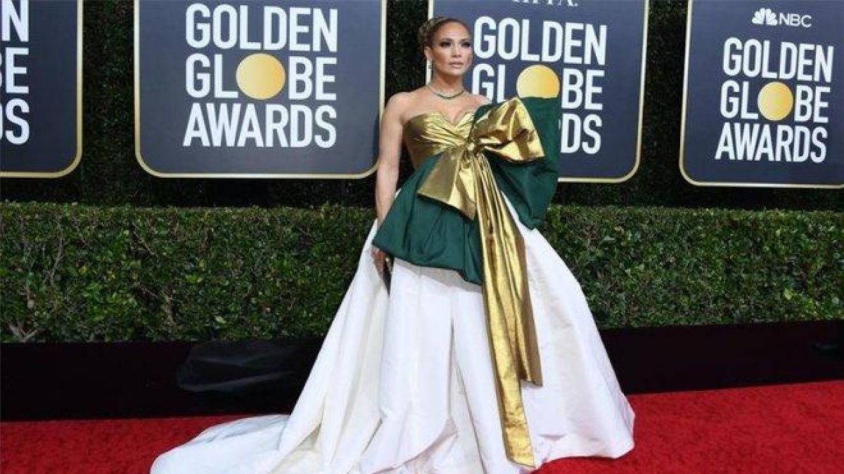 Jennifer López en los premios Globos de Oro.-AFP