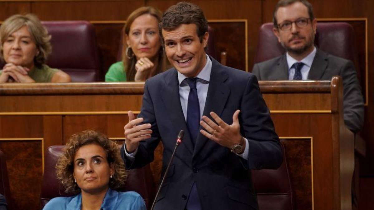 Pablo Casado, en el Congreso de los Diputados.-JOSE LUIS ROCA