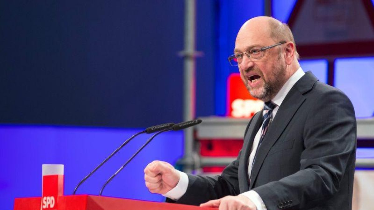 Martin Schulz, en Bielefeld.-FRISO GENTSCH / AFP