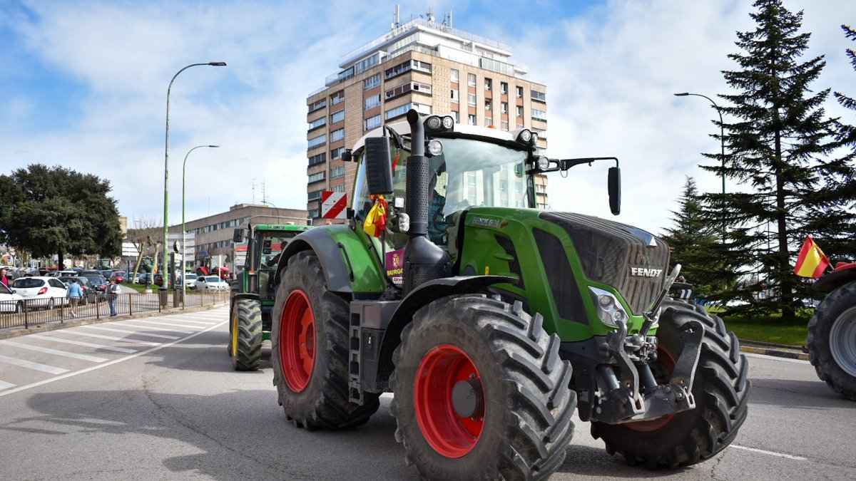 Imagen de la tractorada en Burgos.