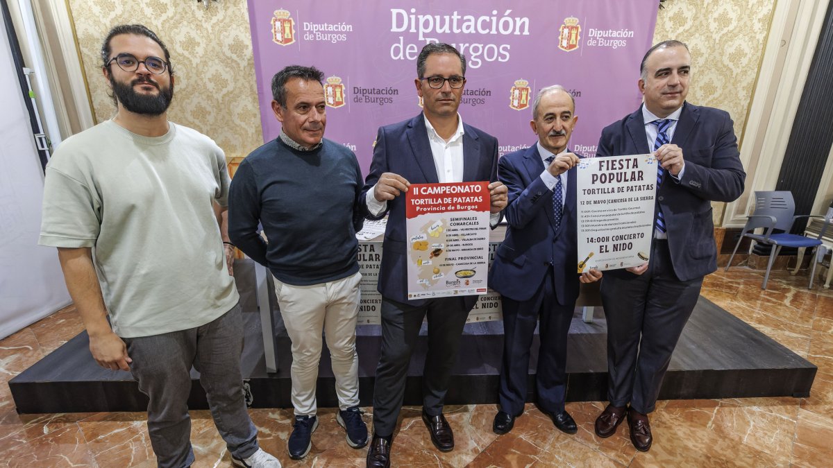 Presentación de la Final del II Campeonato Provincial de Tortilla de Patatas de Burgos que se celebrará en Canicosa.