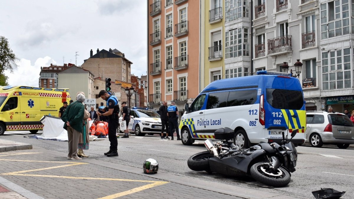 Una motorista atropella a un anciano en la calle Valladolid de Burgos.
