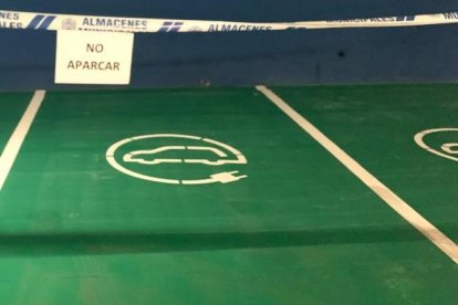 Plazas de aparcamiento electrificadas del Fórum.