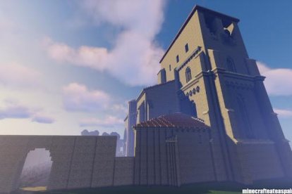 Imagen de la iglesia de Villamron en Minecraft.