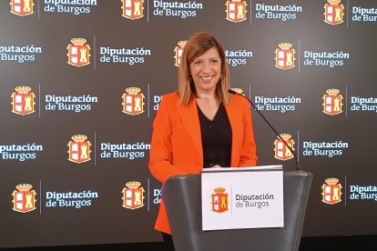 La portavoz del PSOE en la Diputación, Nuria Barrio, en rueda de prensa.