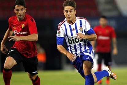 Álvaro Antón durante un partido con la Ponferradina.-