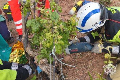Los Bomberos trabajan en el rescate del anciano. BOMBEROS DE BURGOS