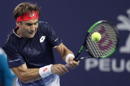 Ferrer, en acción en un momento del partido ante Zverev.-RHONA WISE (EPA)