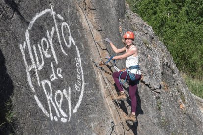 Imagen de la vía ferrata de Huerta de Rey. ECB