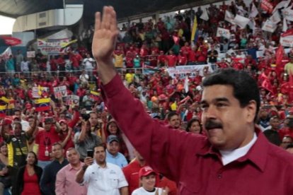 El presidente de Venezuela, Nicolás Maduro, durante un mitin en la ciudad venezolana de Barcelona.-REUTERS