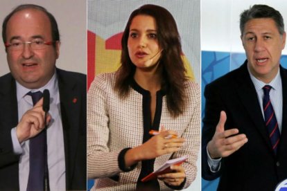 Miquel Iceta, Inés Arrimadas y Xavier García Albiol.-EL PERIÓDICO