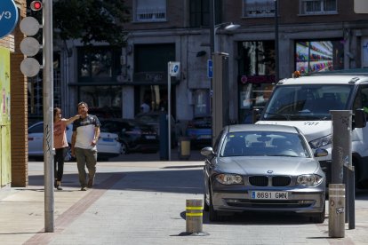 Los tótem de acceso al centro histórico se modernizarán y digitalizarán como recoge el proyecto de la Zona de Bajas Emisiones. SANTI OTERO