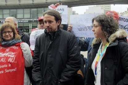 Pablo Iglesias: "Lo que estamos viendo hoy en el debate es un país que solo funciona en la cabeza de Rajoy".-Foto: ATLAS