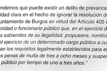 Un extracto el escrito presentado por IU ante la Fiscalía en los juzgados de Reyes Católicos.
