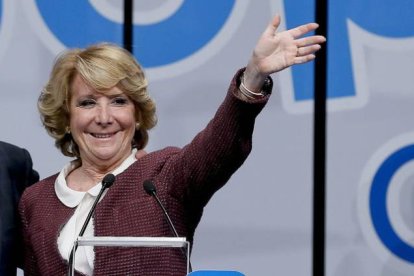 Esperanza Aguirre, candidata del PP a la alcaldía de Madrid, en un reciente acto de su partido.-Foto: EFE / JUANJO MARTÍN / EFE