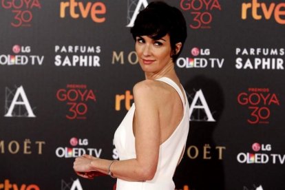 Paz Vega, el año pasado, en la alfombra roja de los Premios Goya.-JUAN MANUEL PRATS