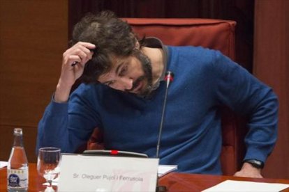 Oleguer Pujol, en su comparecencia en el Parlament de marzo pasado.-