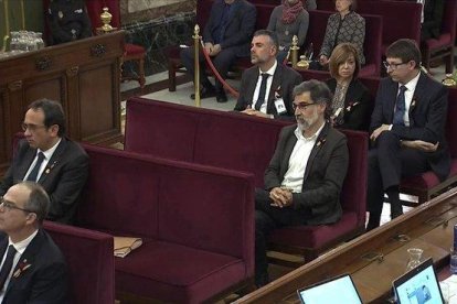 Imagen de los acusados en el juicio que se sigue en el Tribunal Supremo.-EFE