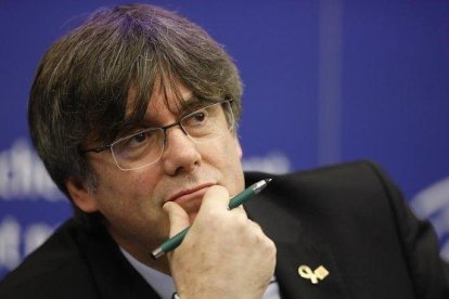 El ’expresident’ de la Generalitat Carles Puigdemont el pasado día 13, en el Parlamento Europeo.-AP