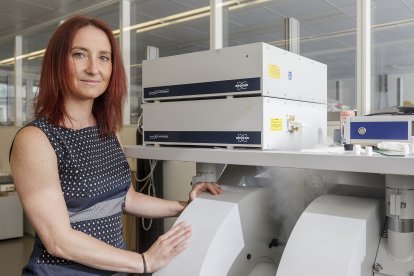 Davinia Moreno en los laboratorios de ESR en el Cenieh. SANTI OTERO