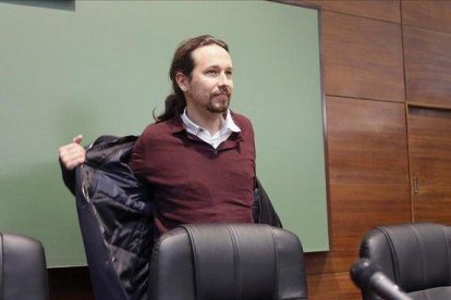 El secretario general de Podemos, Pablo Iglesias, participa como ex miembro del colectivo estudiantil UEP-ei   en la charla La lucha antifascista en la Union de Estudiantes Progresistas -Estudiantes de Izquierdas-DAVID CASTRO