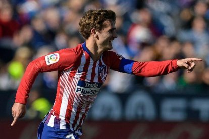 Greizmann celebra el gol del Atlético.-AFP
