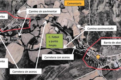 Una carretera enfrenta a vecinos de Monasterio de Rodilla y al Ayuntamiento. ECB