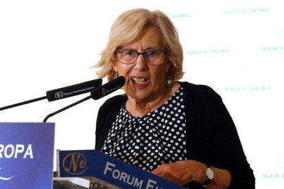 La alcaldesa de Madrid y candidata de Más Madrid al Ayuntamiento de capital, Manuela Carmena.-PACO CAMPOS (EFE)