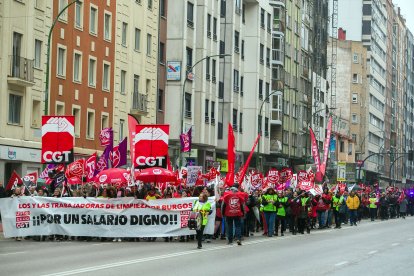 Imagen de la manifestación del sector de la limpieza. TOMÁS ALONSO