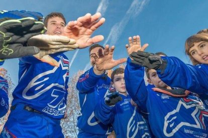 Álex Márquez (Honda, MotoGP), hoy, en su campus con niños en el circuito de Rufea (Lérida)-ALZAMORA COMPETICIÓN