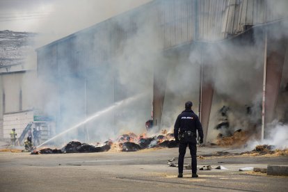 Incendio en el almacén de paja de Molifibre. TOMÁS ALONSO