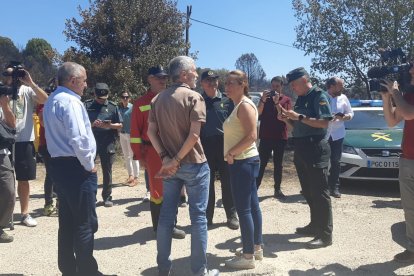 Fernando Grande-Marlaska durante su visita a Quintanilla del Coco