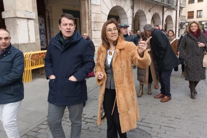 Alfonso Fernández Mañueco durante su visita hoy a Aranda