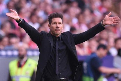 Simeone, en un partido reciente.-