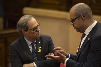 Quim Torra y Miquel Buch, en el Parlament, el pasado julio-