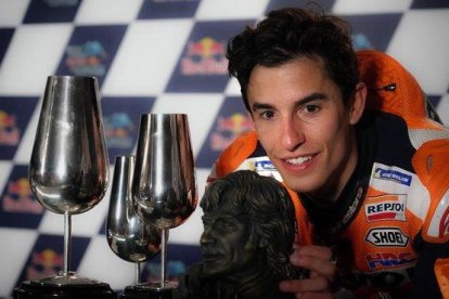 Marc Márquez, ganador en Jerez, en la sala de prensa del trazado andaluz.-ALEJANDRO CERESUELA