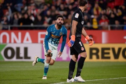 Diego Costa, en Montilivi.-AFP