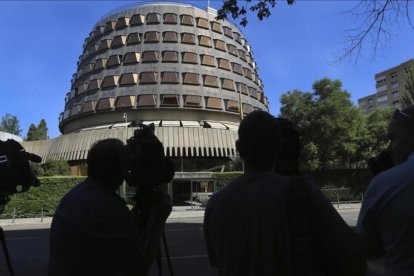 Imagen del Tribunal Constitucional este lunes por la mañana.-JUAN MANUEL PRATS