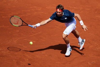 Ferrer, durante el partido frente a Pouille.-EFE