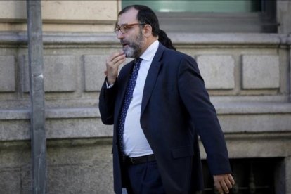 El juez Eloy Velasco entrando en la Audiencia Nacional.-