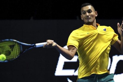 Kyrgios, en un momento del partido ante Nadal.-EFE / DAN HIMBRECHTS