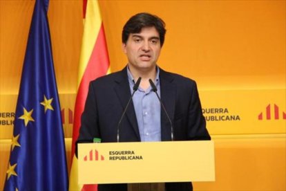 El portavoz de ERC, Sergi Sabrià, ayer, en una rueda de prensa.-ACN